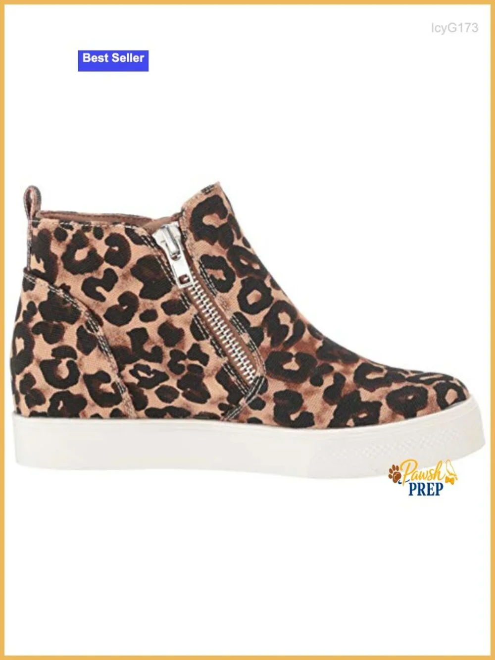 Wedge Sneaker with Zipper Closure and 2.75 Inch Hidden Wedge